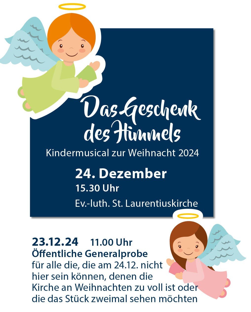 Plakat - Kindermusical ev. St. Laurentiusgemeinde Weihnachten 2024