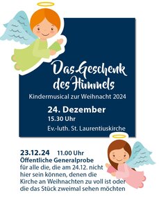 Plakat - Kindermusical ev. St. Laurentiusgemeinde Weihnachten 2024